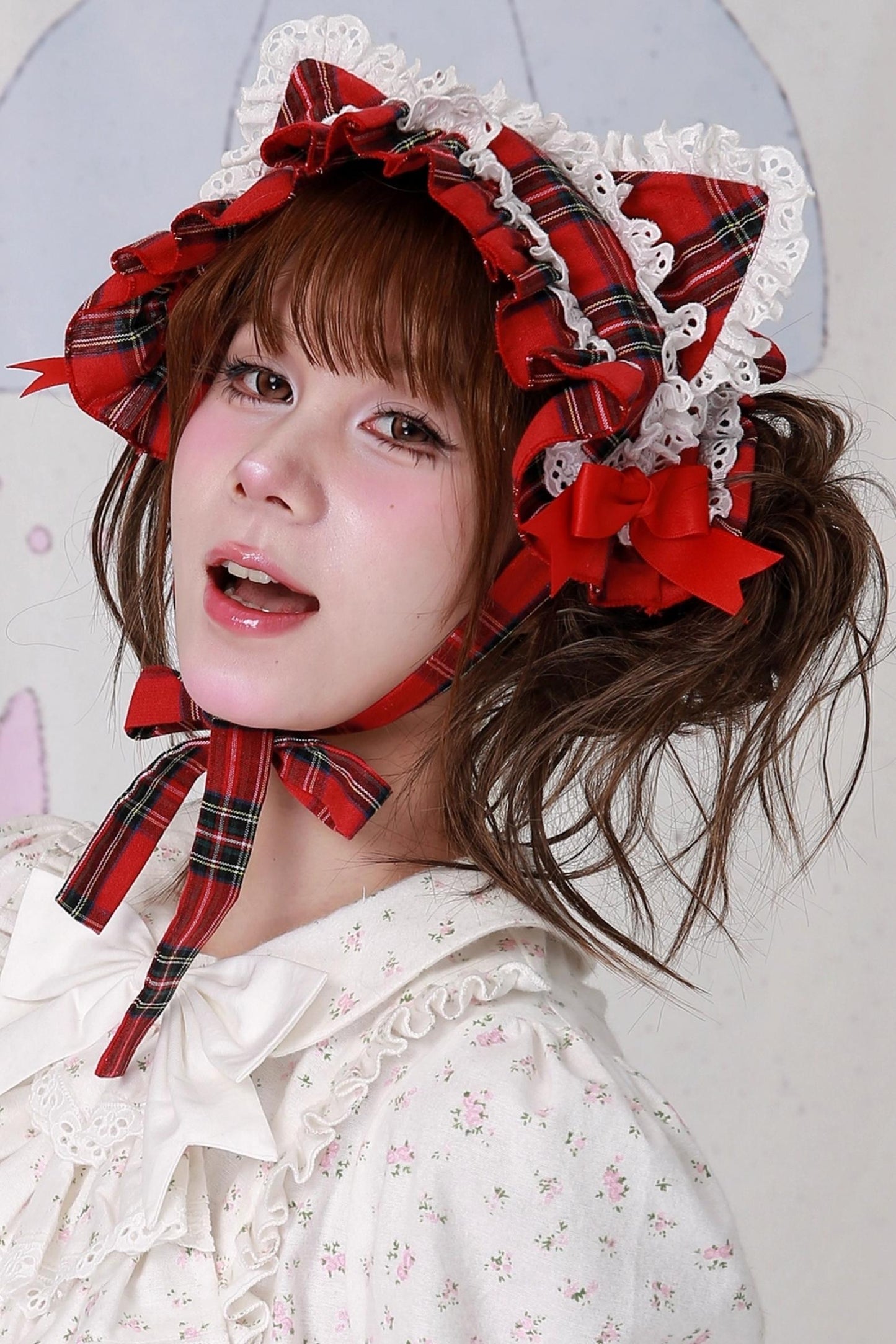 Christmas Plaid Cat Ear Headband