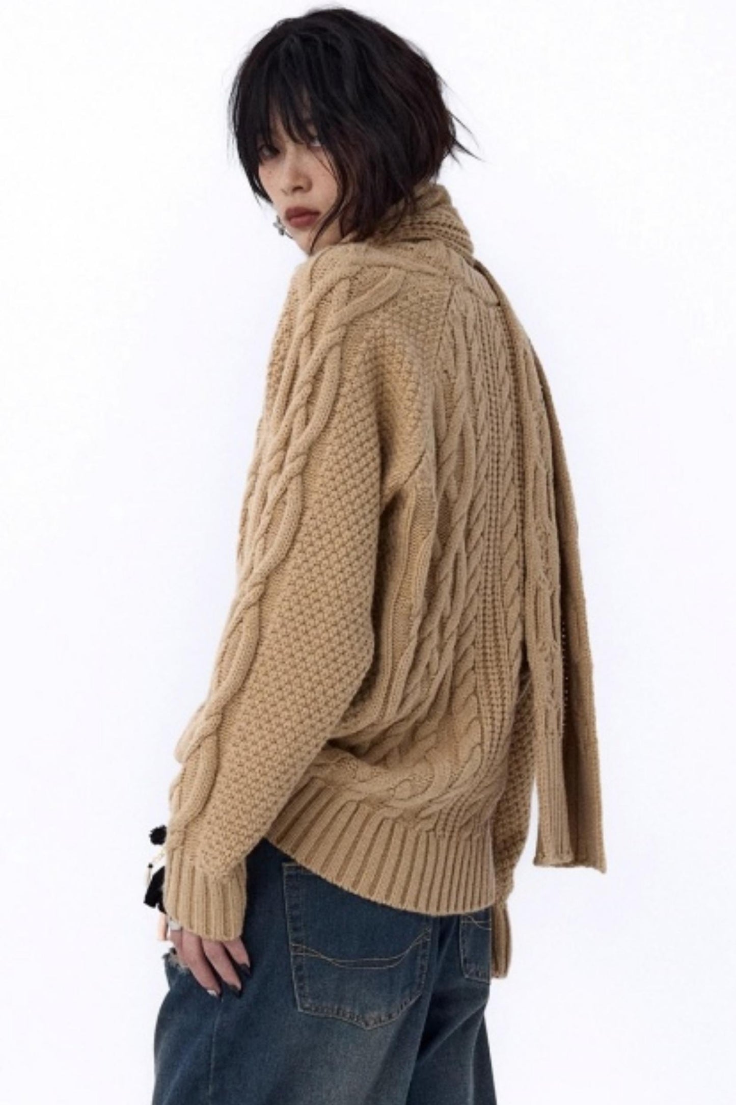 Vintage Paris Gray Knit Scarf