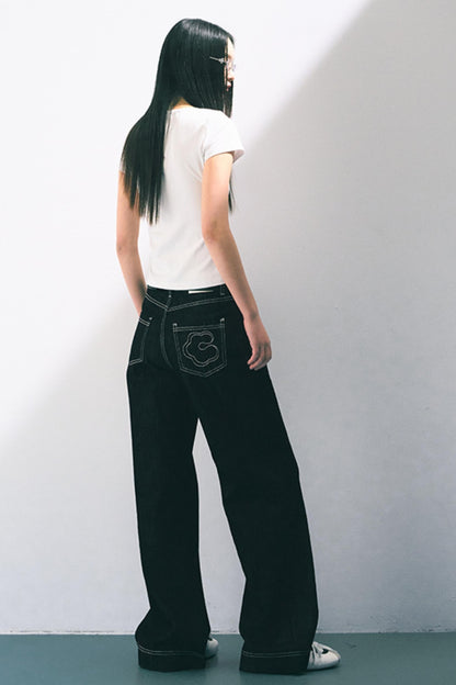 Original Cow Color Wide Leg Jeans