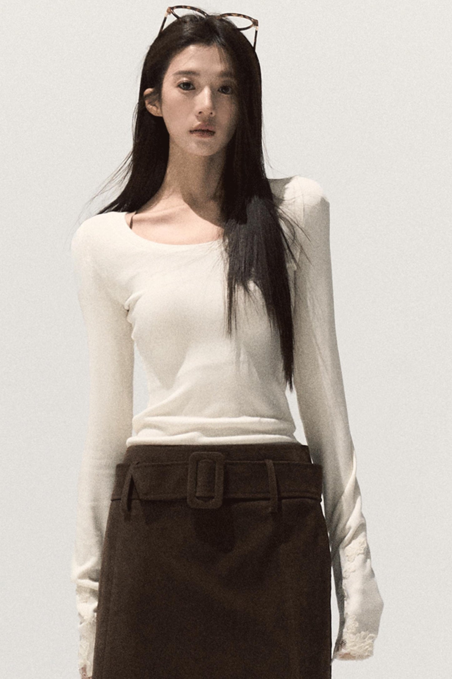 Wool Slim-Fit Lace Top