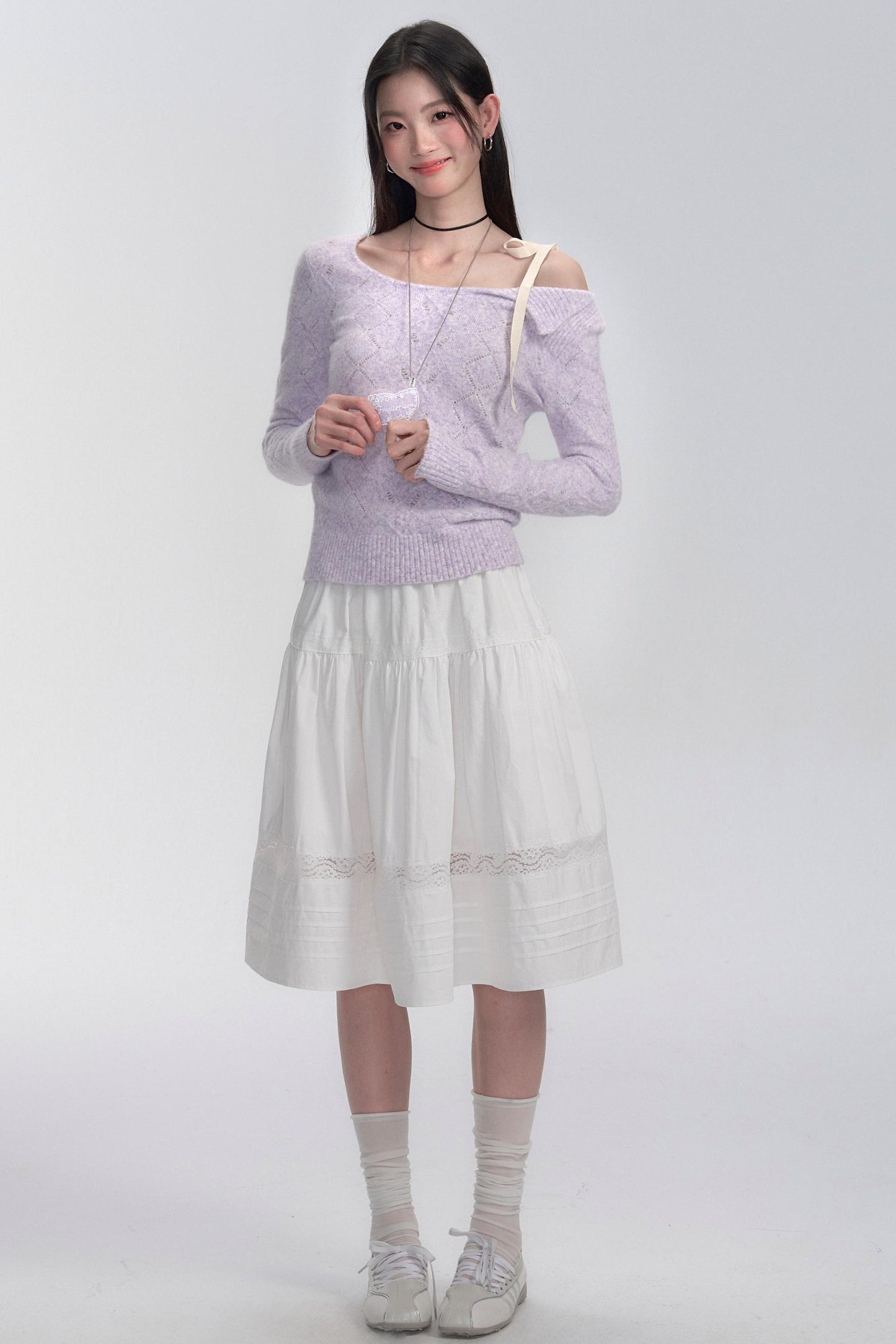 Traum Schal Off-Shoulder Pullover 