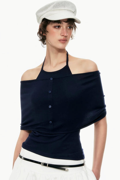Halter Neck Cape Top Set