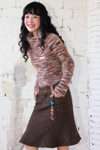 Suede Fishtail Skirt