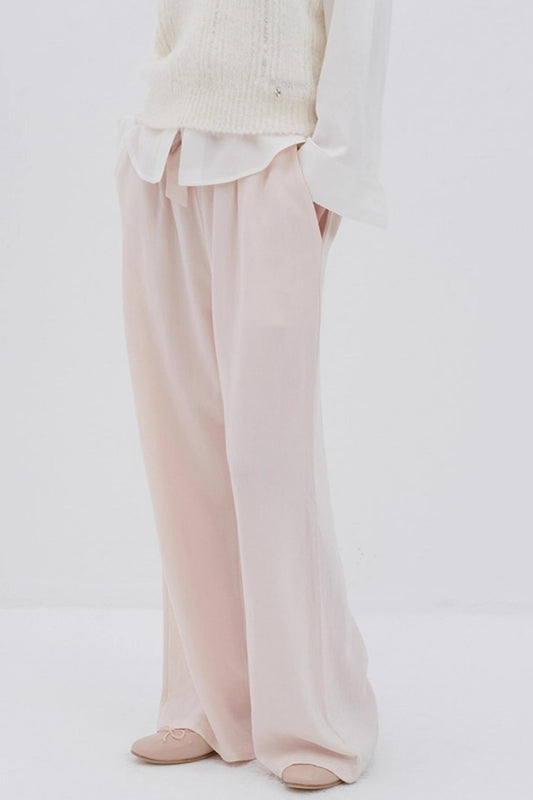 Lyocell Wool Drawstring Slacks