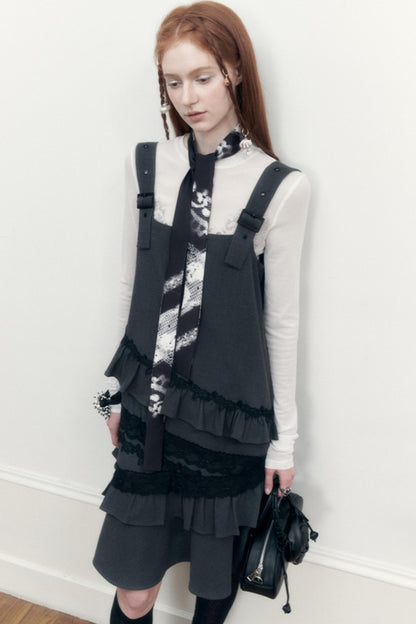 Black White Silk Tie