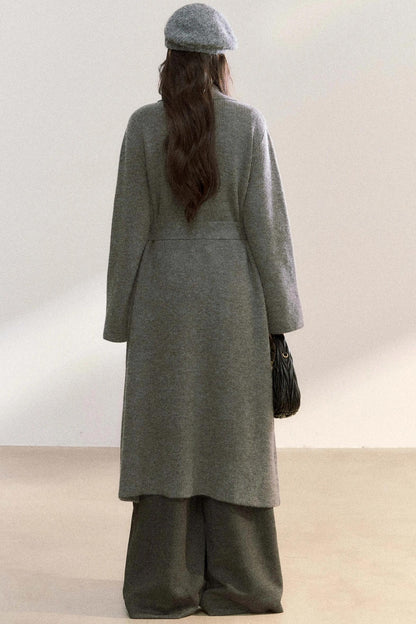 Elegant Knitted Double-Breasted Coat