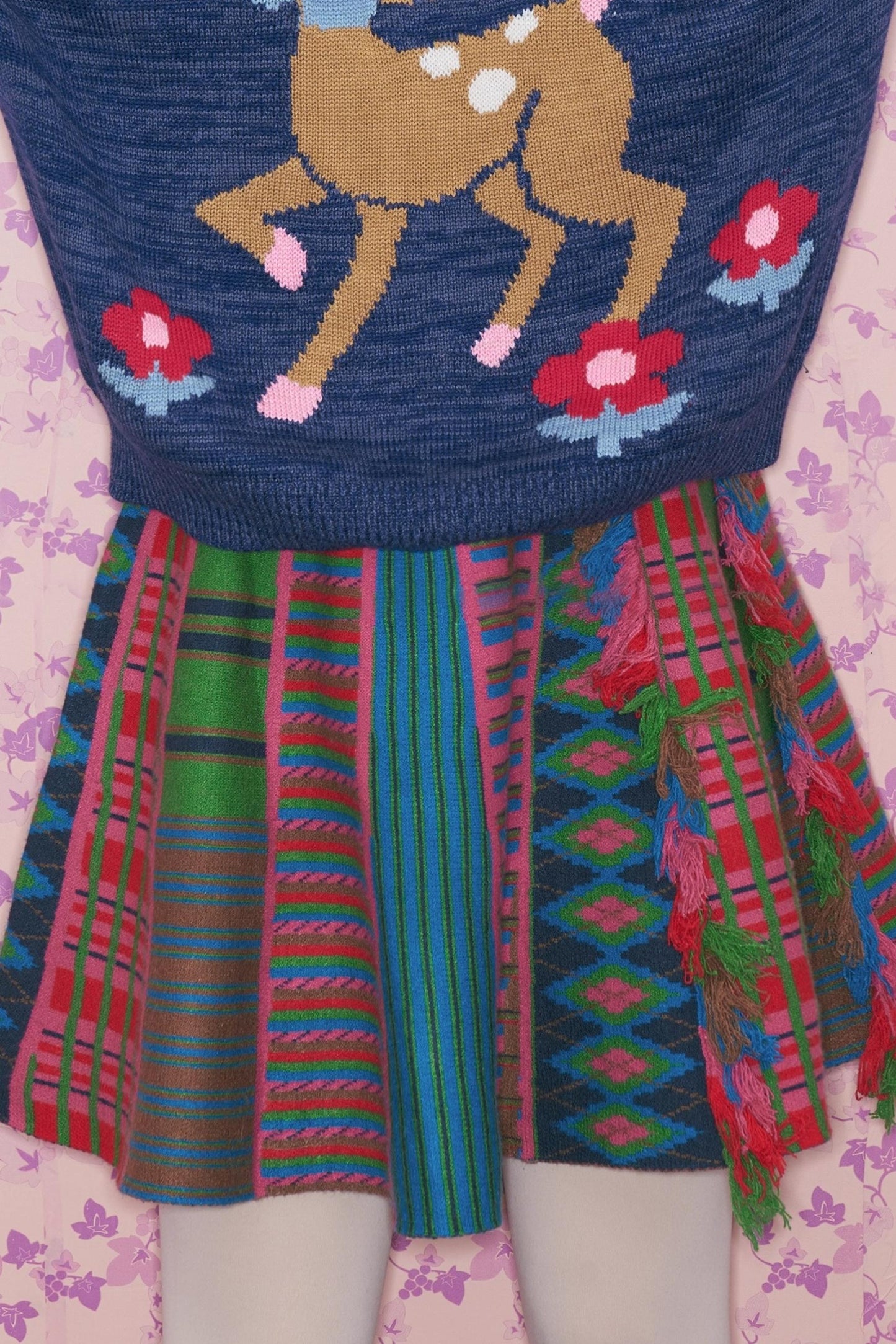 Colorful Ethnic Knitted Skirt