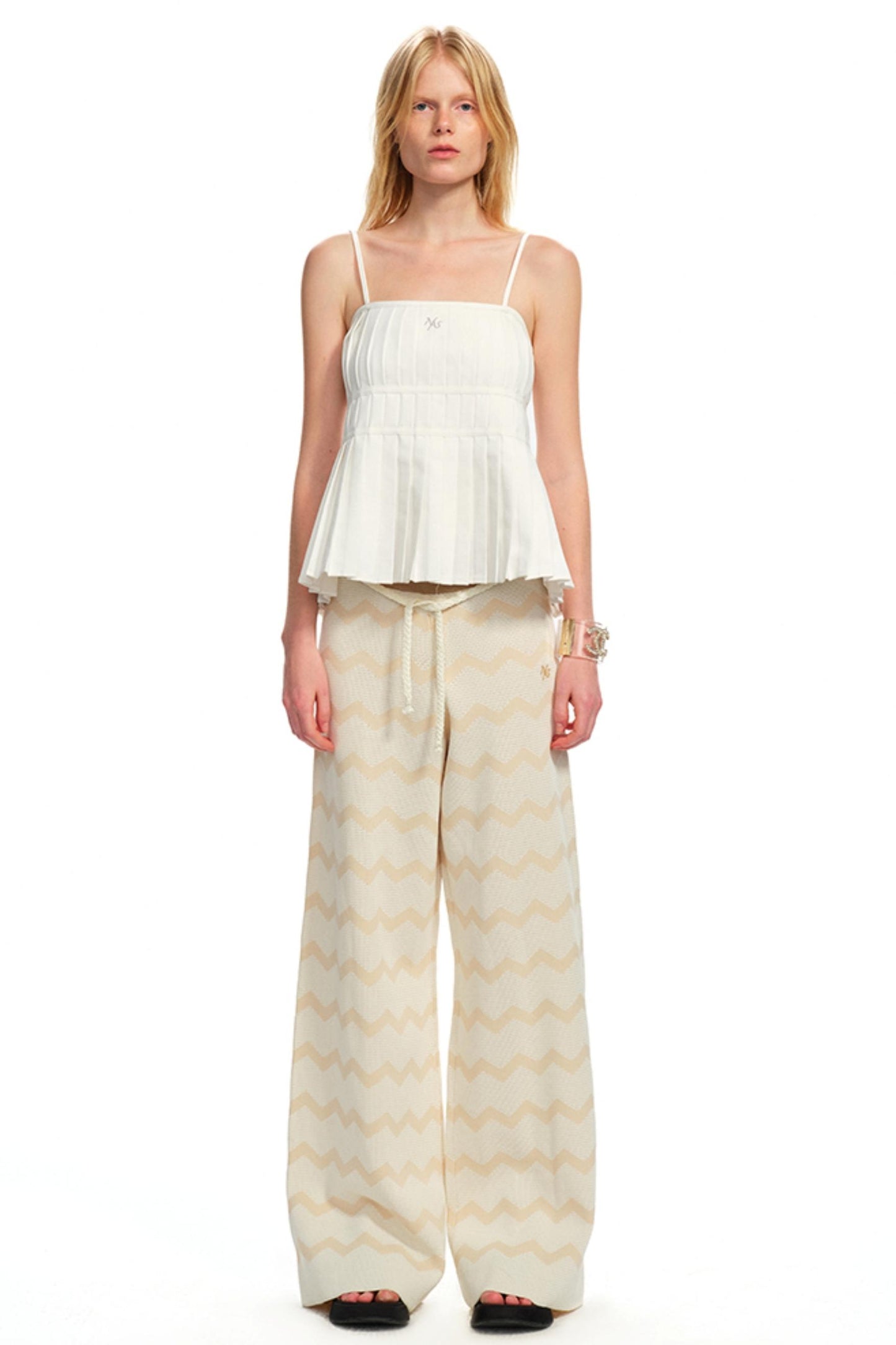 Pleated One-Shoulder Camisole