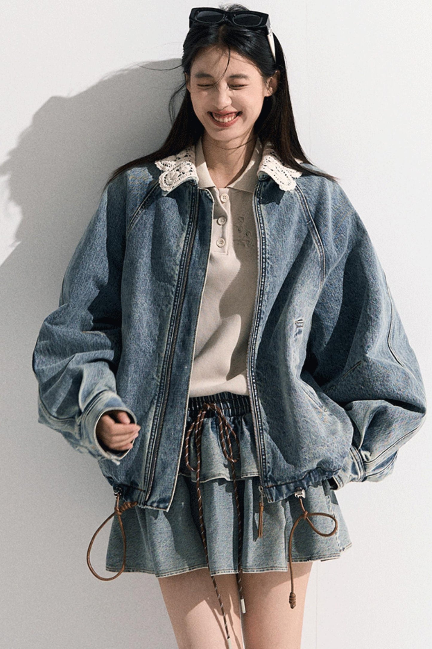 Vintage Crochet Denim Jacket Set-Up