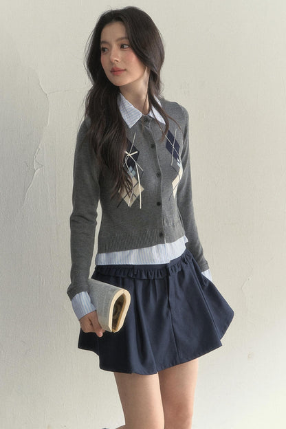 Vintage Rhombus Knit Sweater Top