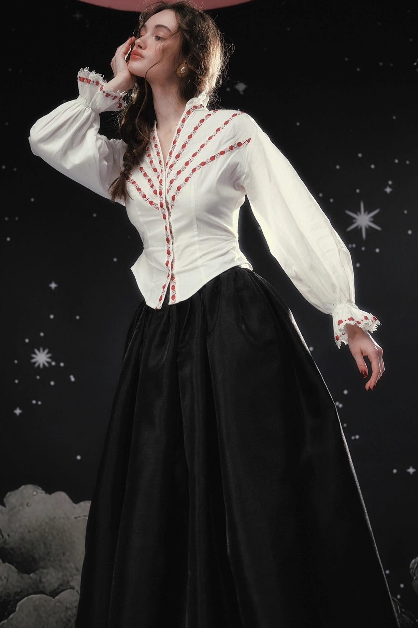 Pearlescent Satin Puffy Skirt