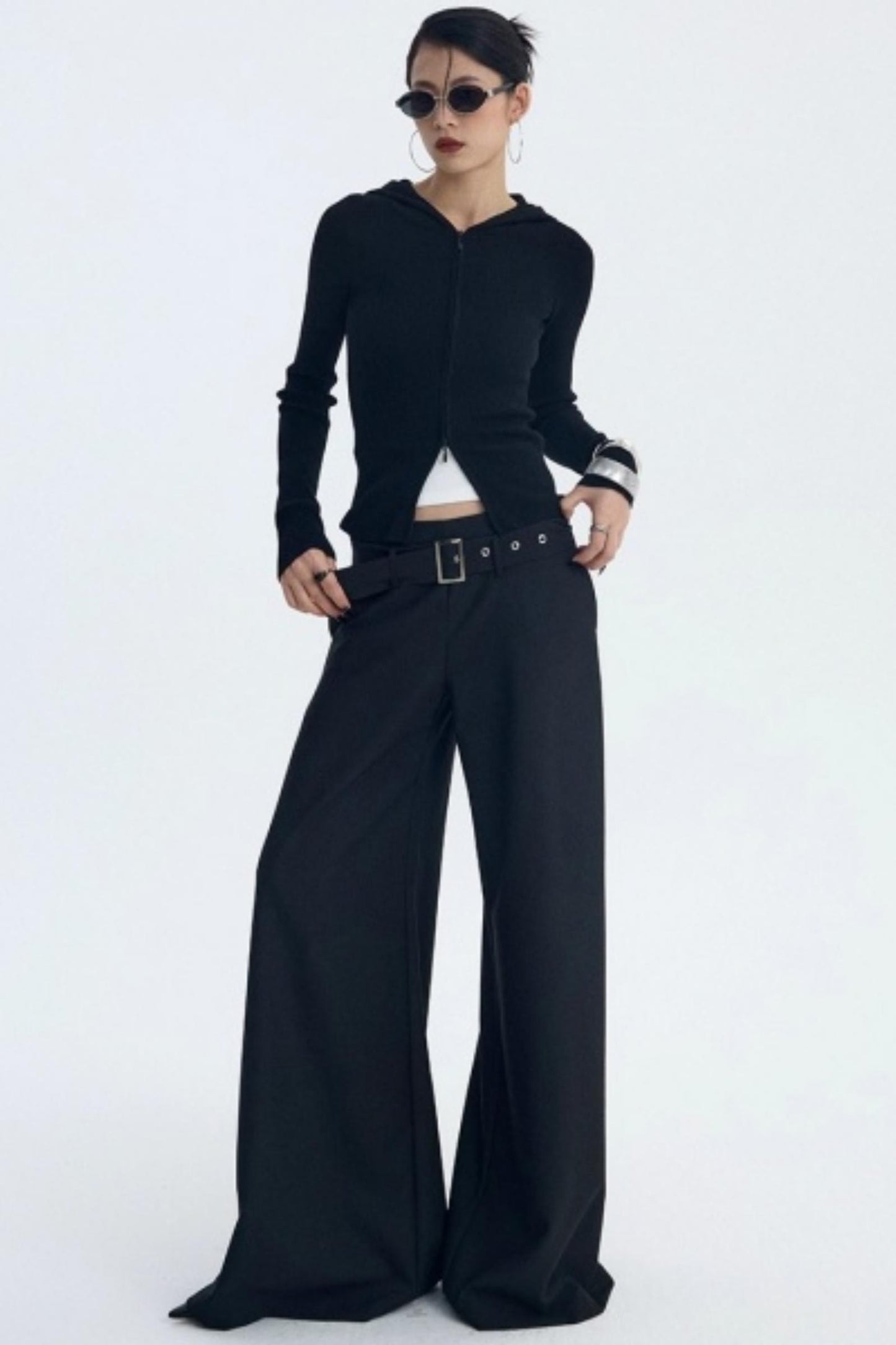 Wool Blend Hooded Cardigan