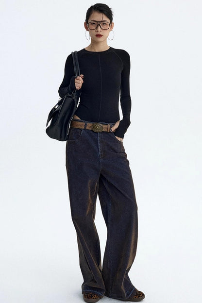 Distressed Velvet Winter Pants