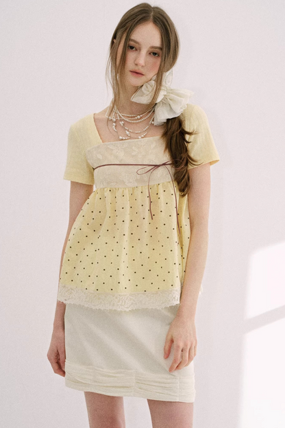 Retro French Babydoll Top