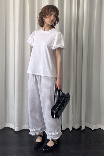 Lace Plaid Loose Fit Pants