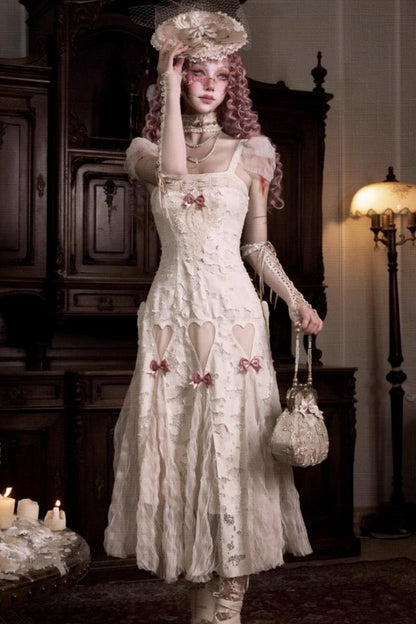 Love Heart Lace Slip Dress