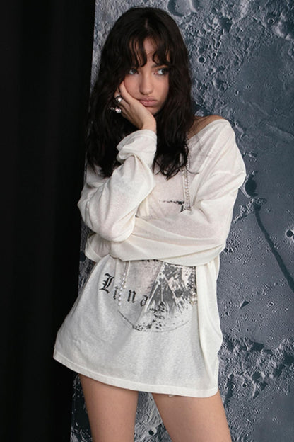 Loose Fit Slouchy Long Sleeve T-Shirt