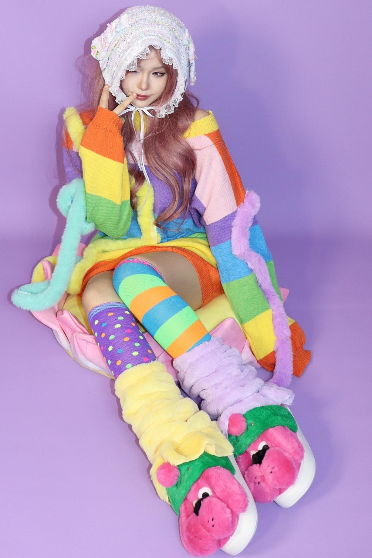 Rainbow Striped Knitted Jumper