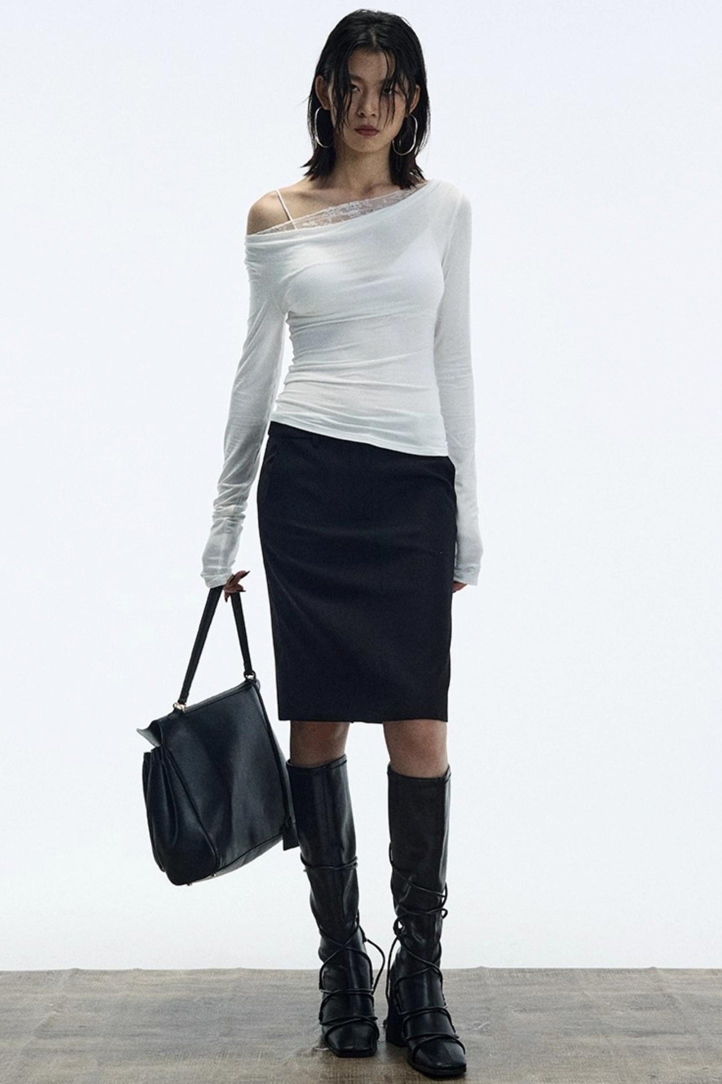 Minimalist Straight Suit Skirt