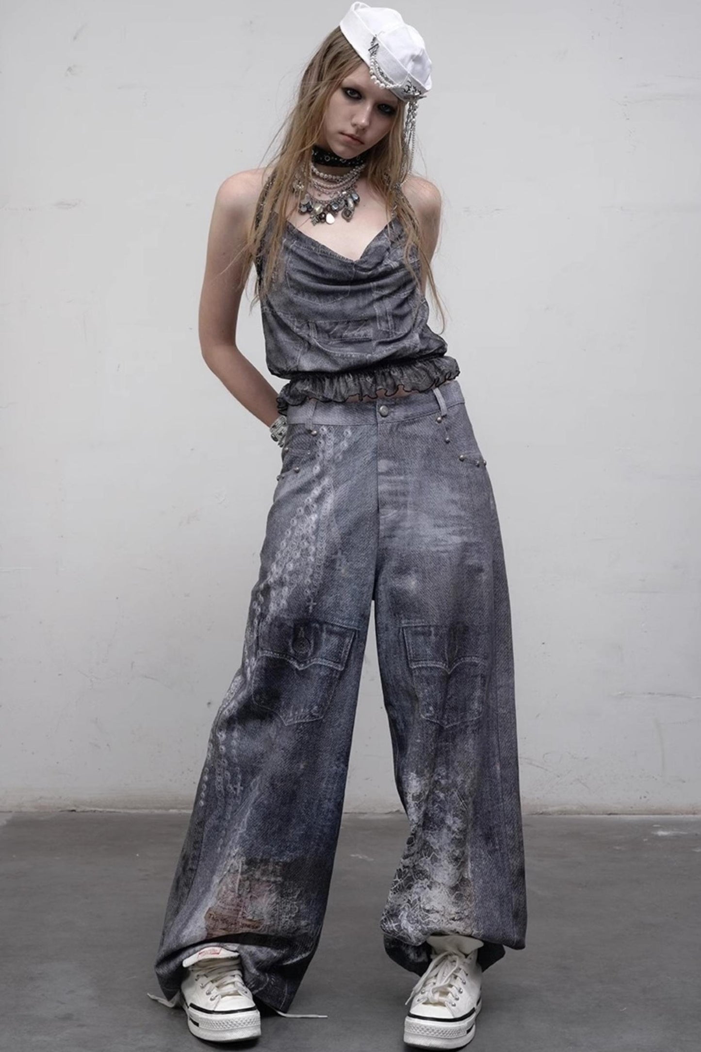 Punk Silhouette Strap Top