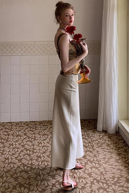 Pink Coffee Color Ink Smudge Print Camisole