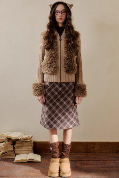 Eco-Friendly Fur Patchwork Jacket