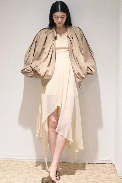 Dandelion Pleated Chiffon Slip Maxi Dress