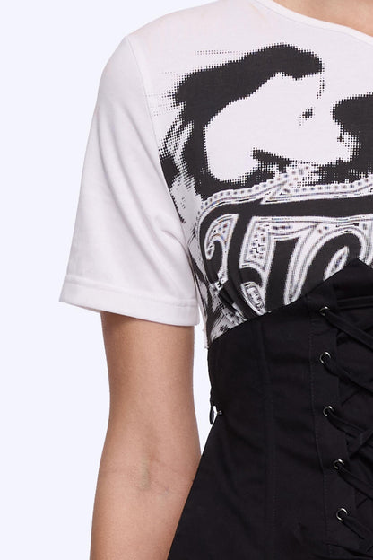 Contrast Tie-Waist Tee