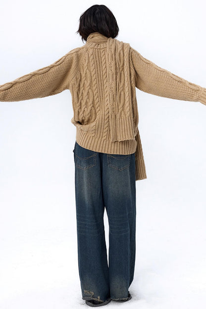 Retro Cable Loose Knitwear