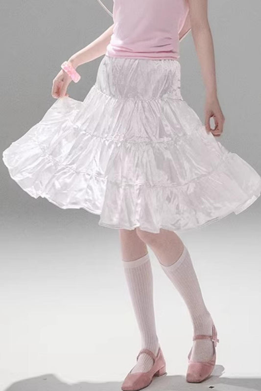 Sparkling Pearlescent Satin Skirt