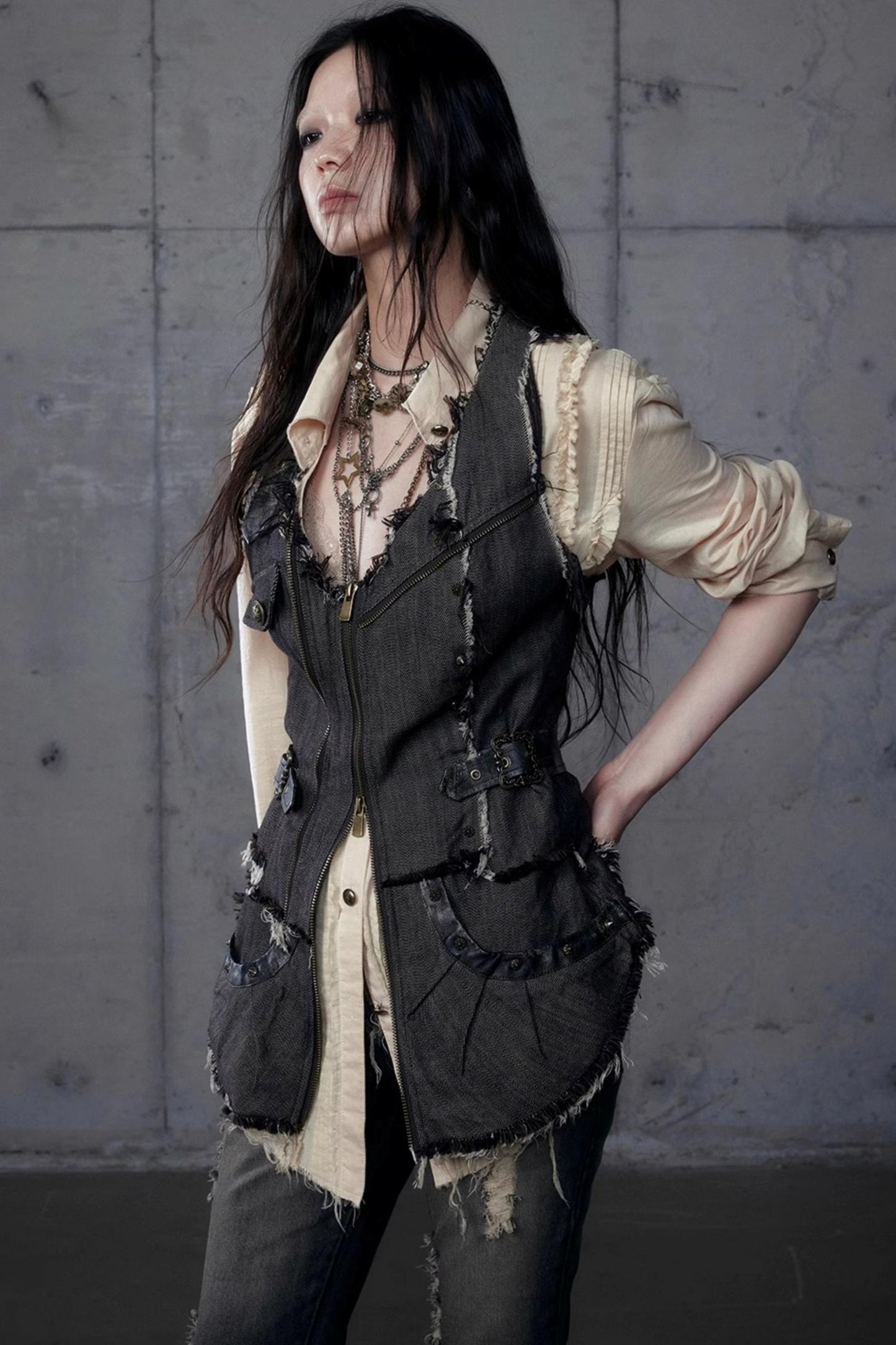 Workwear Waist Denim Vest