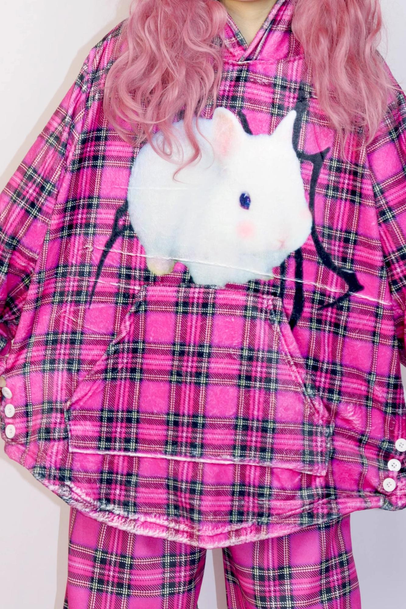 Pink Bunny Hooded Top