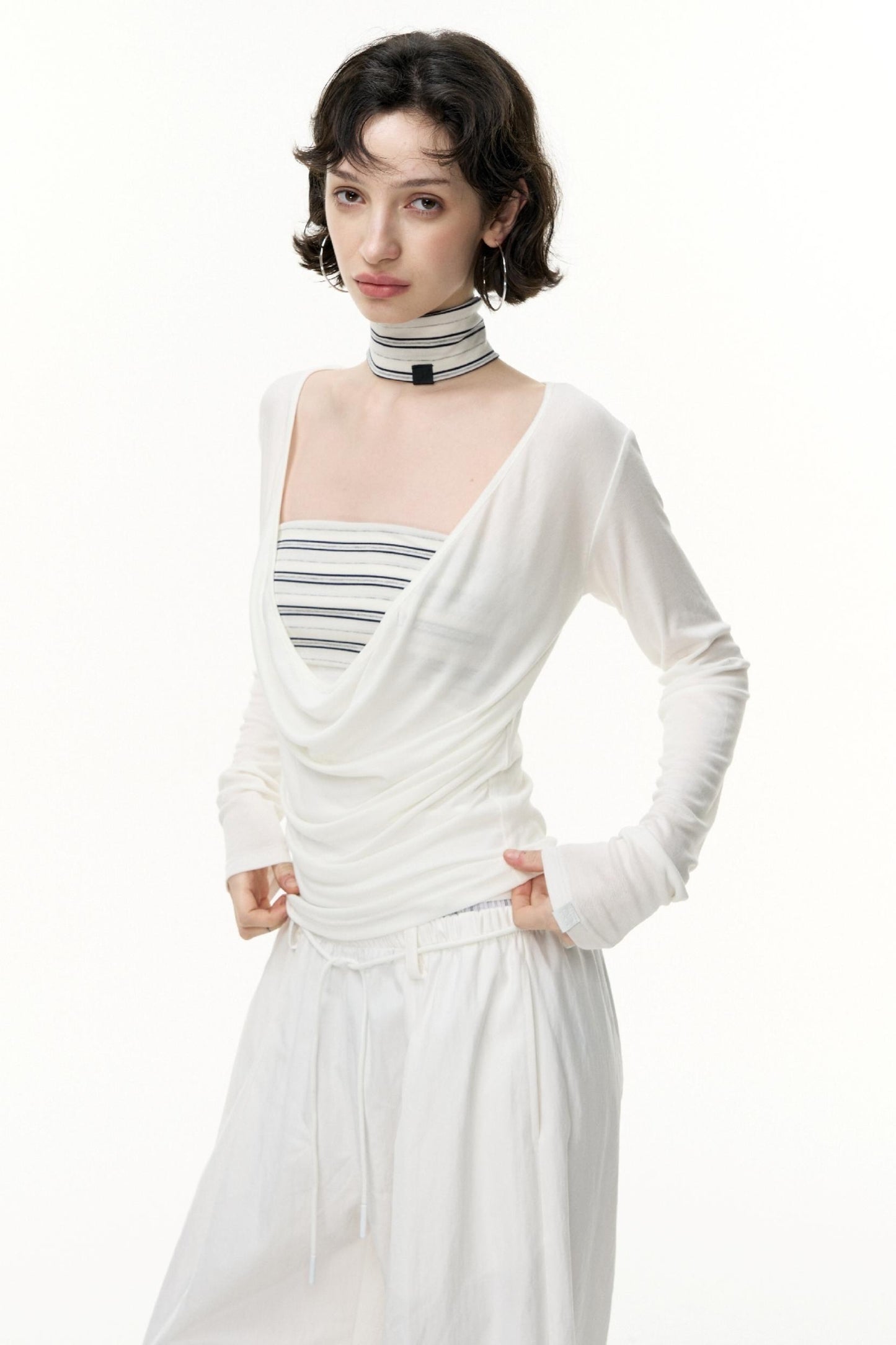 Virtual Striped Short Skirt Set-Up