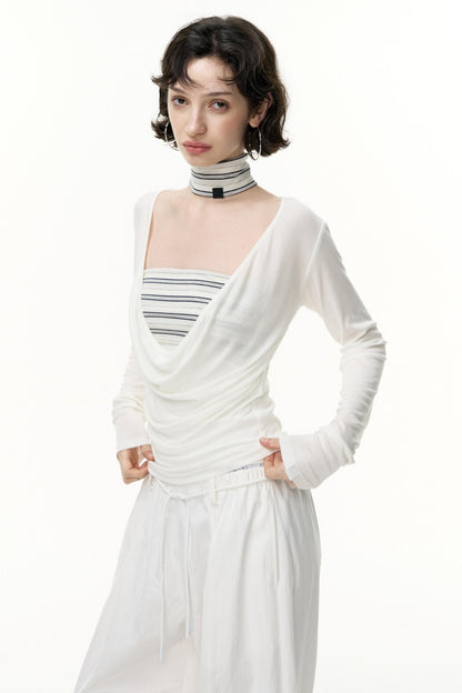 Virtual Striped Short Skirt Set-Up