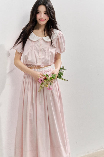 Elegant Tops And Skirt Set-Up