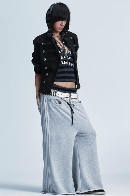 Rivet Striped Top And Shorts Set-Up