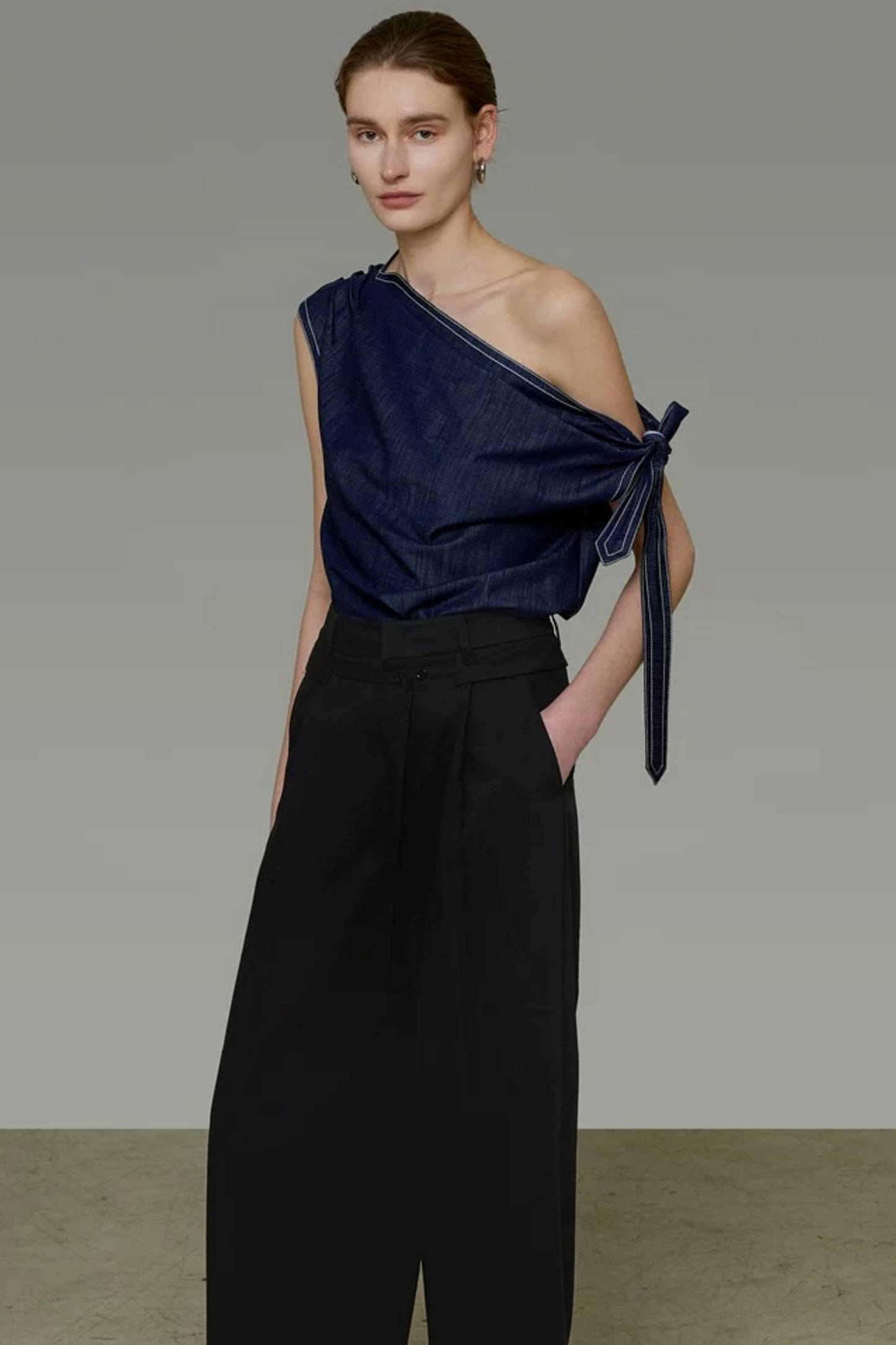 Denim Blue Off-Shoulder Top