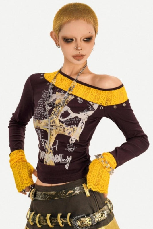 Retro Lace Patchwork Top