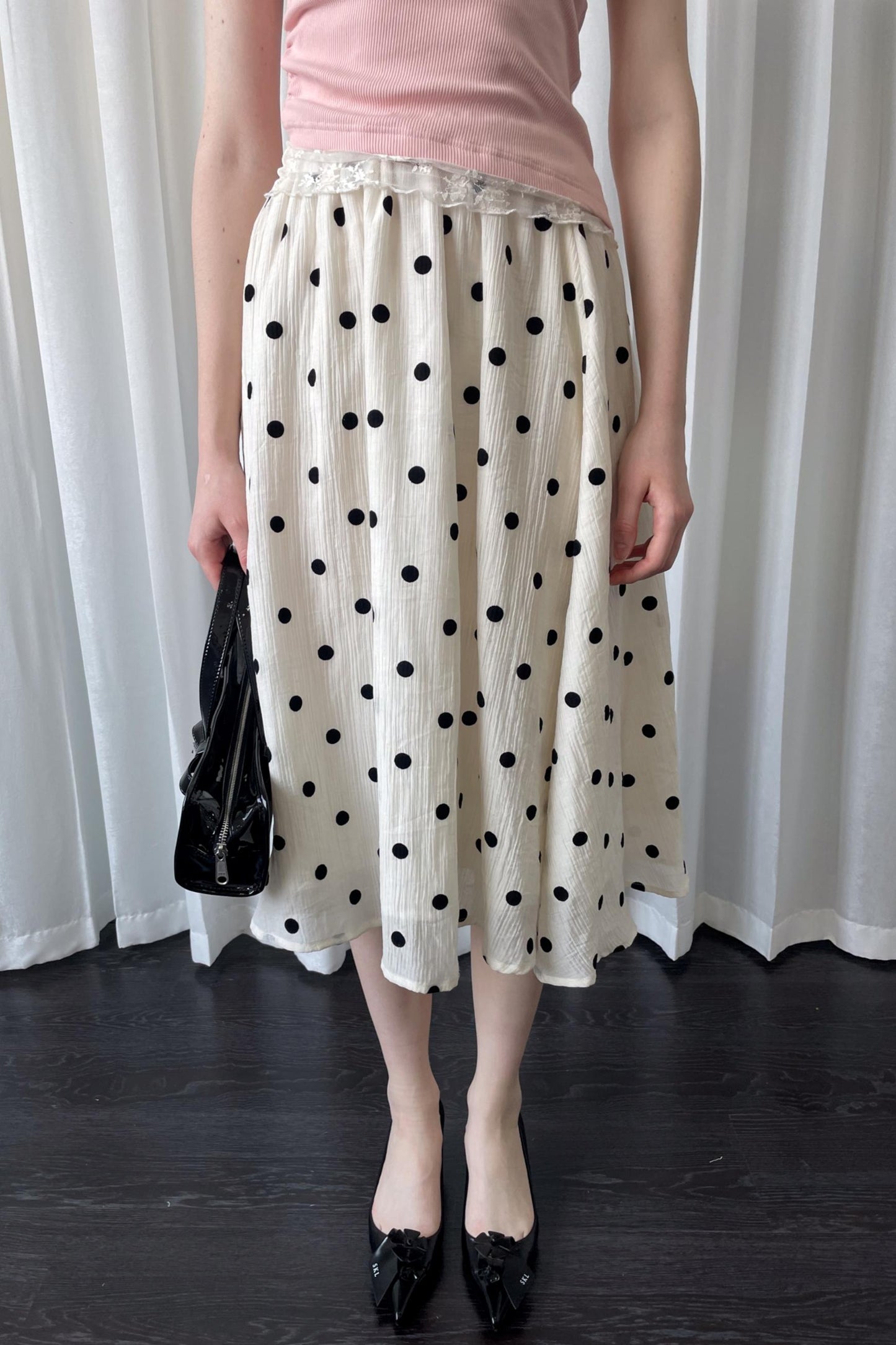 Polka Dot Beige Skirt
