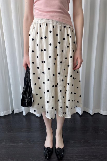 Polka Dot Beige Skirt