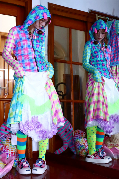 Y2K Lace-Up Puffy Skirt