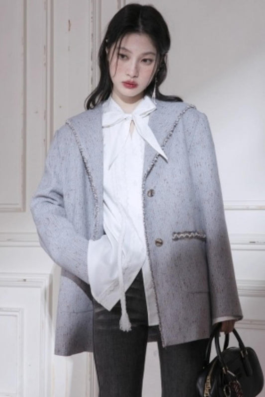 Silhouette Wool Tweed Short Coat