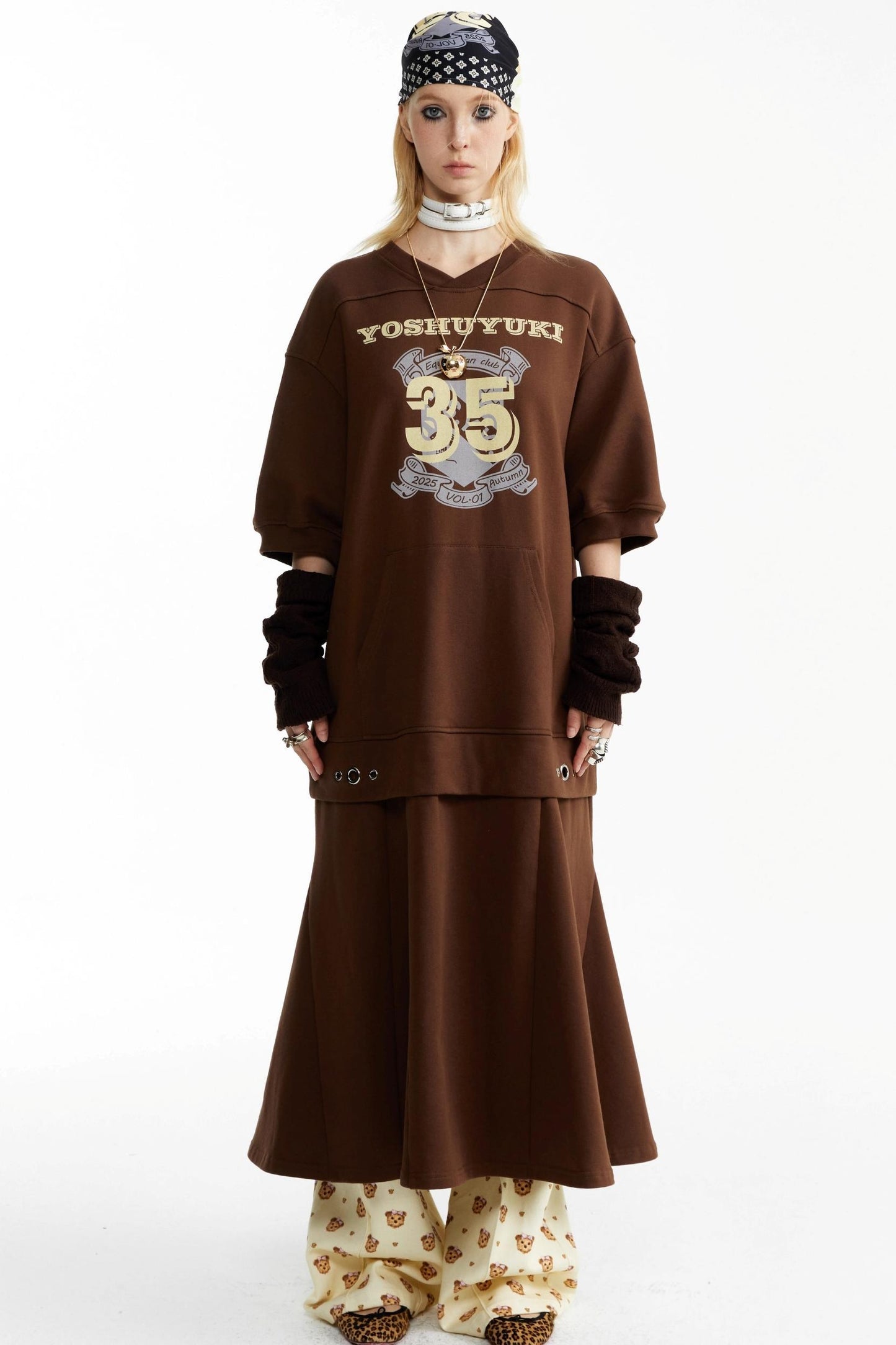 Detachable Pleated Two-Wear Slimming Culottes Pants Set