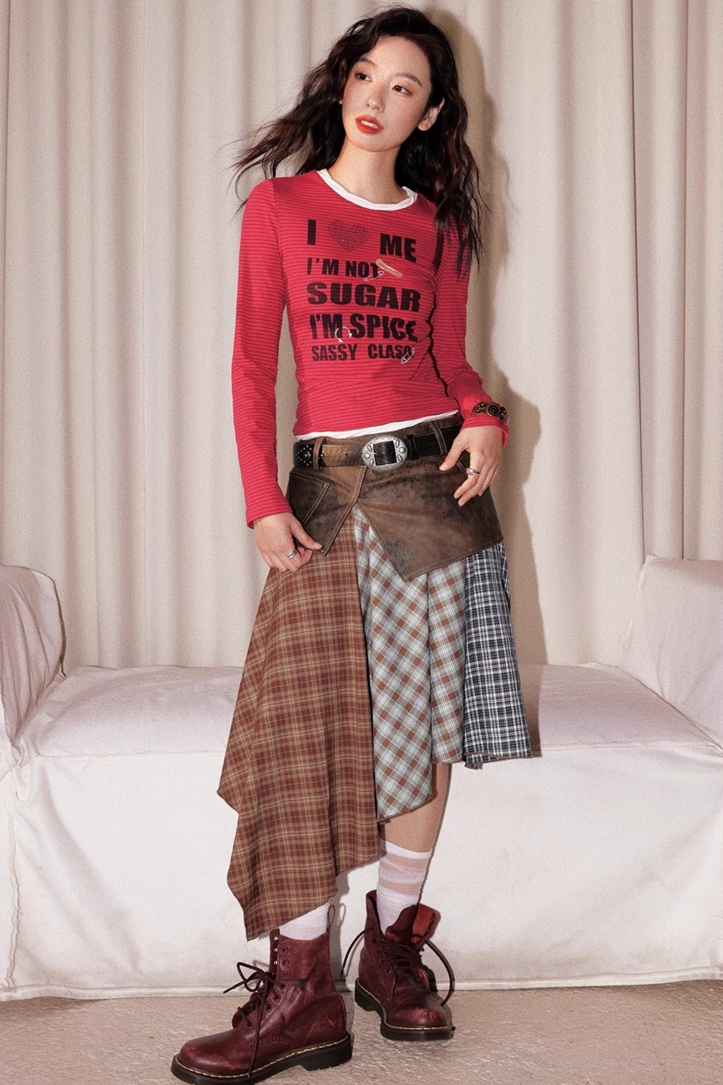 Leather Patchwork Skirt