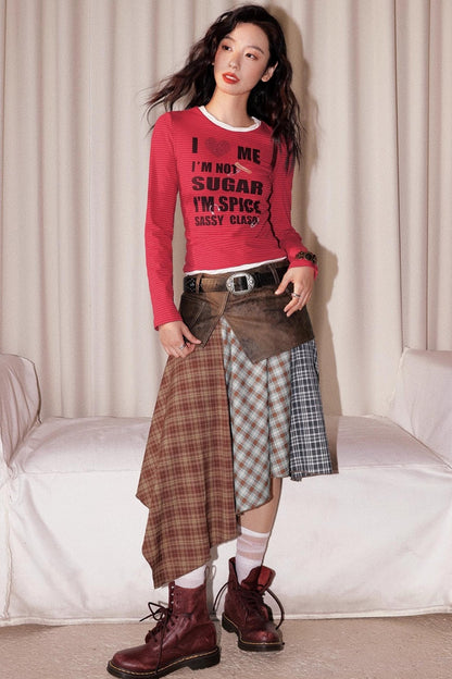 Leather Patchwork Skirt