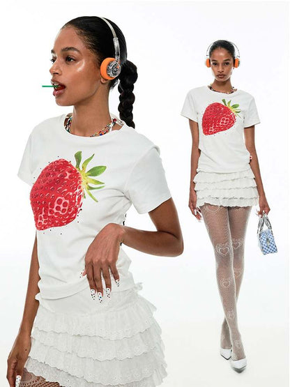 Summer Fruit Printed Loose T-Shirt