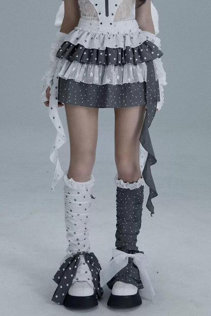 Star Polka Dot Layered Skirt
