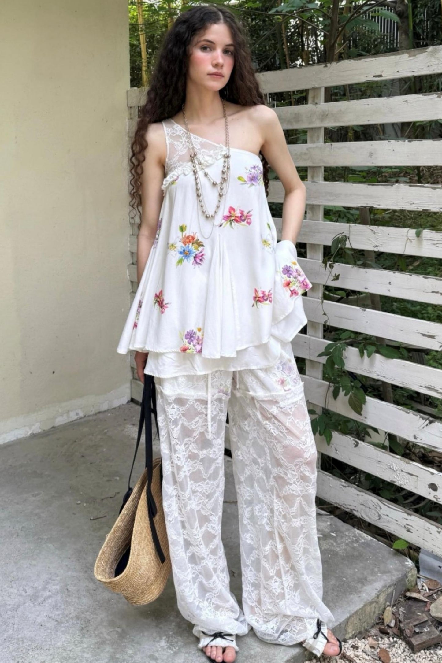 Lace Raglan Maxi Skirt Set-Up