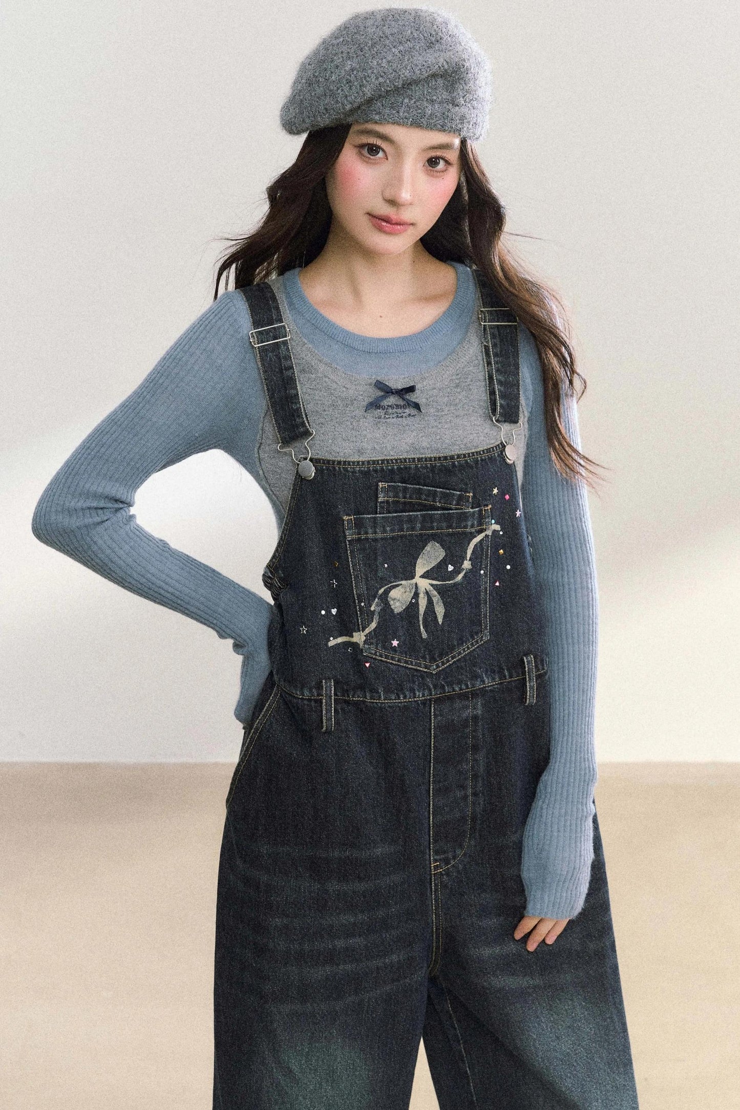 Vintage Washed Bib Jumpsuit Pants