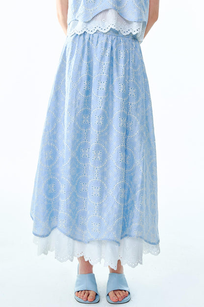 Linen Blend Top & Skirt Set-Up